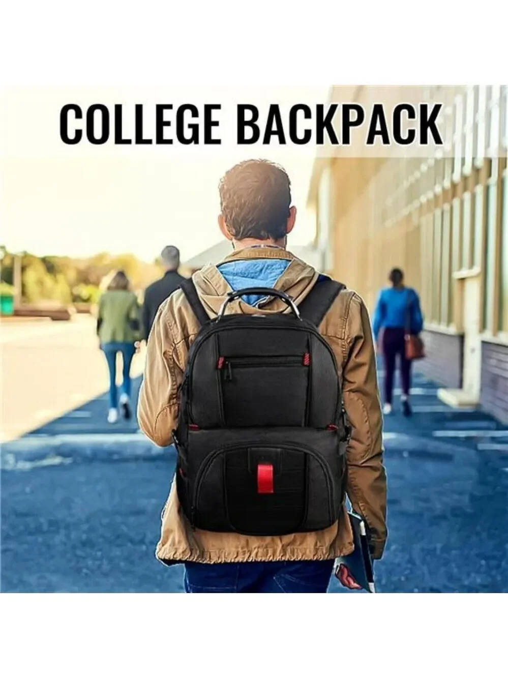 YOREPEK Travel Backpack Large 50L Water Resistant Laptop Bag USB Port Black